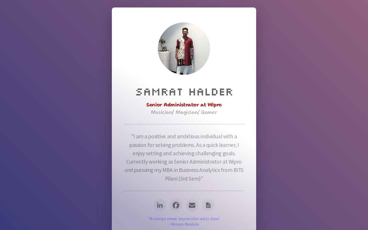 Carrd profile picture for @samrat